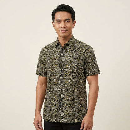 KAMDAR Baskara Batik Shirt | Kemeja Batik Cotton Comfort Fit Moden | Formal & Smart Casual | XS-5XL