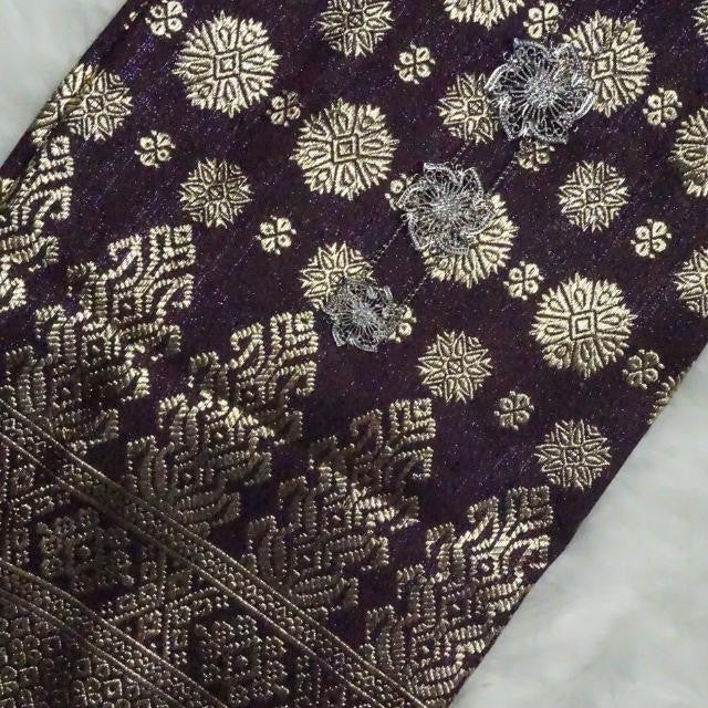 KAMDAR Songket Viral Cyberpunk Gold Bidang 44" Open Meter (Kain Ela) - Ironless & Tak Jarang