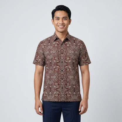KAMDAR Baskara Batik Shirt | Kemeja Batik Cotton Comfort Fit Moden | Formal & Smart Casual | XS-5XL