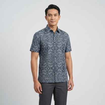 KAMDAR Baskara Batik Shirt | Kemeja Batik Cotton Comfort Fit Moden | Formal & Smart Casual | XS-5XL