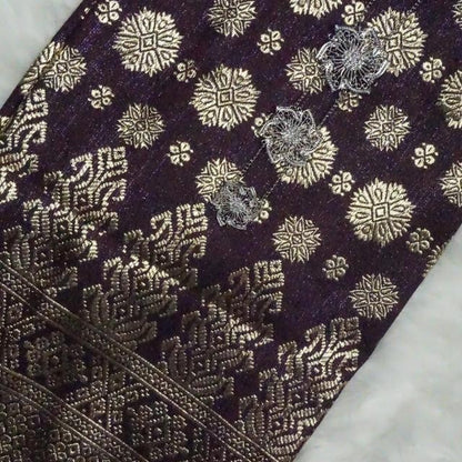 KAMDAR Songket Viral Cyberpunk Gold Bidang 44" Open Meter (Kain Ela) - Ironless & Tak Jarang