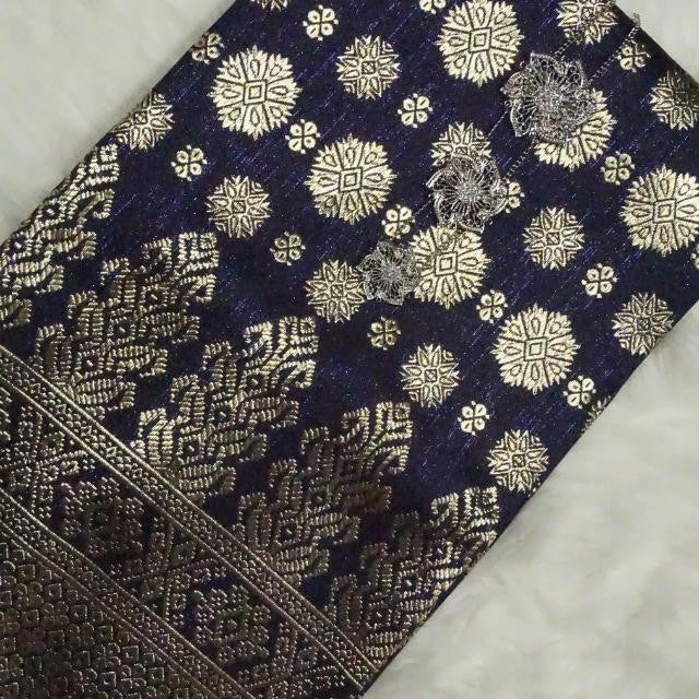 KAMDAR Songket Viral Cyberpunk Gold Bidang 44" Open Meter (Kain Ela) - Ironless & Tak Jarang