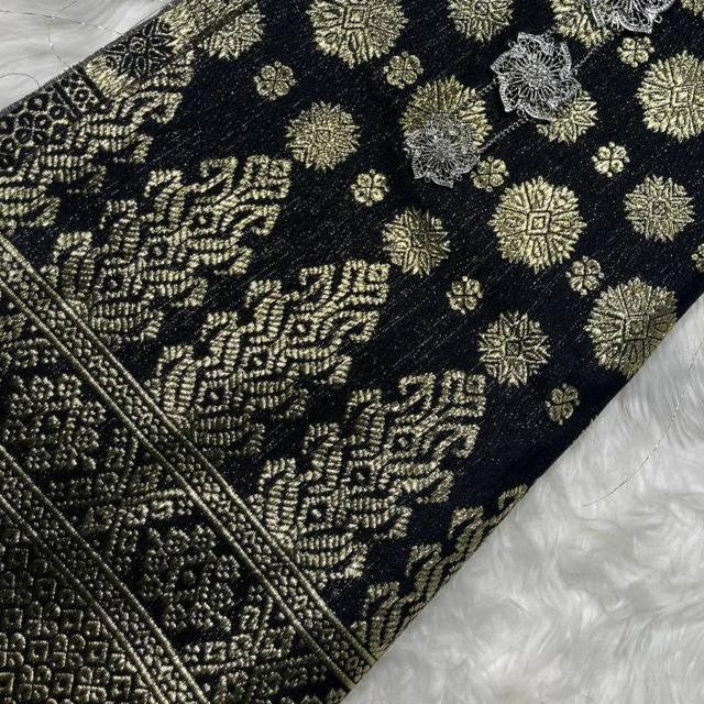 KAMDAR Songket Viral Cyberpunk Gold Bidang 44" Open Meter (Kain Ela) - Ironless & Tak Jarang