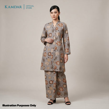 KAMDAR – Elise Baju Kebaya Moden Wanita | Skirt Bercorak Matching | Set Baju Kebaya Eksklusif Untuk Wanita | Saiz S-3XL