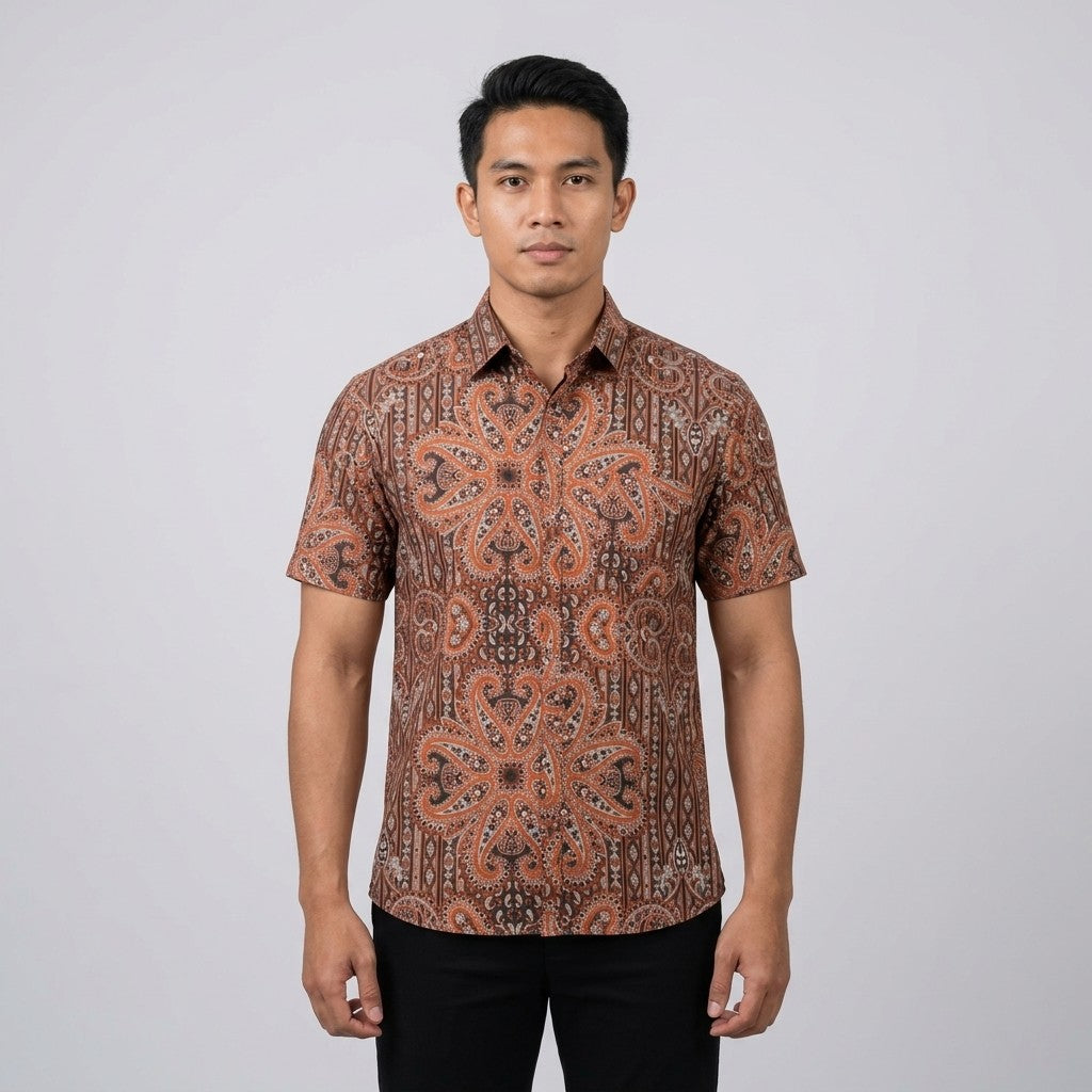 KAMDAR Austen Slub Shirt Lelaki | Kemeja Lengan Pendek Slub Cotton | Smart Casual | M-5XL