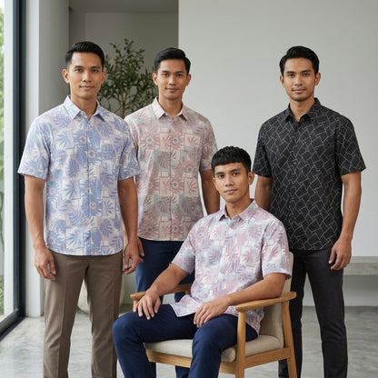 KAMDAR Asterion Lycra Shirt Lelaki | Kemeja Lengan Pendek Stretchable Breathable | Smart Casual | M-5XL