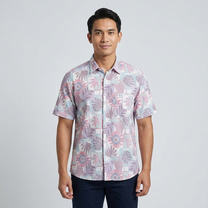KAMDAR Asterion Lycra Shirt Lelaki | Kemeja Lengan Pendek Stretchable Breathable | Smart Casual | M-5XL