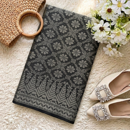 KAMDAR – Bunga Tanjung Songket Metallic Kain Pasang | Songket Tradisional Berkualiti – 2M/4M