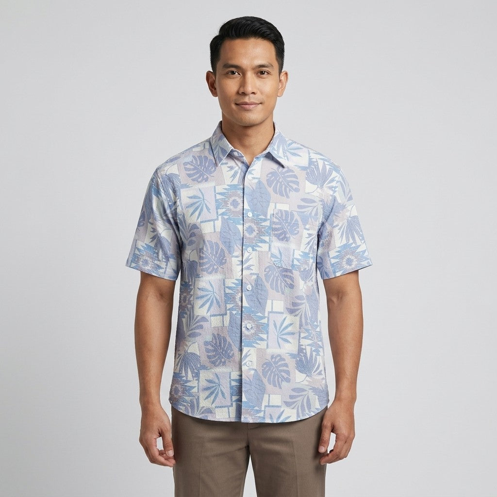 KAMDAR Asterion Lycra Shirt Lelaki | Kemeja Lengan Pendek Stretchable Breathable | Smart Casual | M-5XL