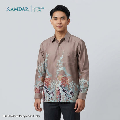 KAMDAR – Seroja Batik Shirt Comfort Fit Long Sleeves | Corak Bunga Peoni