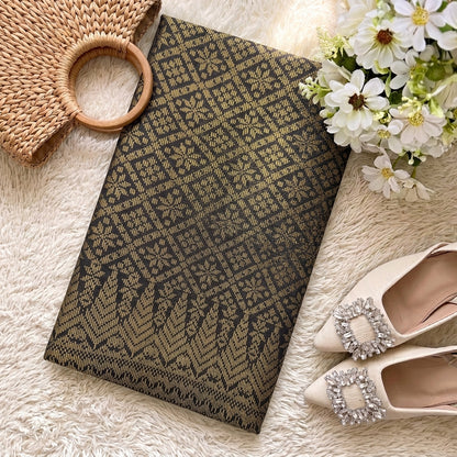 KAMDAR – Bunga Tanjung Songket Metallic Kain Pasang | Songket Tradisional Berkualiti – 2M/4M