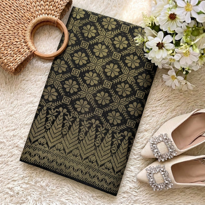 KAMDAR – Bunga Tanjung Songket Metallic Kain Pasang | Songket Tradisional Berkualiti – 2M/4M