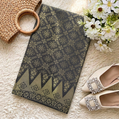 KAMDAR – Bunga Tanjung Songket Metallic Kain Pasang | Songket Tradisional Berkualiti – 2M/4M