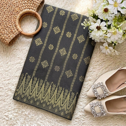 KAMDAR – Bunga Tanjung Songket Metallic Kain Pasang | Songket Tradisional Berkualiti – 2M/4M