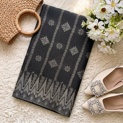 KAMDAR – Bunga Tanjung Songket Metallic Kain Pasang | Songket Tradisional Berkualiti – 2M/4M