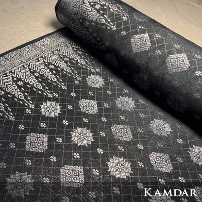 KAMDAR Songket Pagoda One Side Border Bidang 44" Open Meter (Kain Ela) - Ironless & Tak Jarang