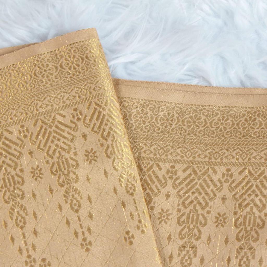 KAMDAR Songket Pagoda One Side Border Bidang 44" Open Meter (Kain Ela) - Ironless & Tak Jarang