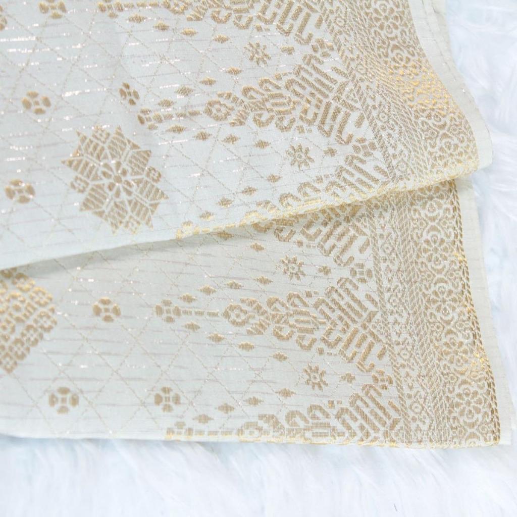 KAMDAR Songket Pagoda One Side Border Bidang 44" Open Meter (Kain Ela) - Ironless & Tak Jarang