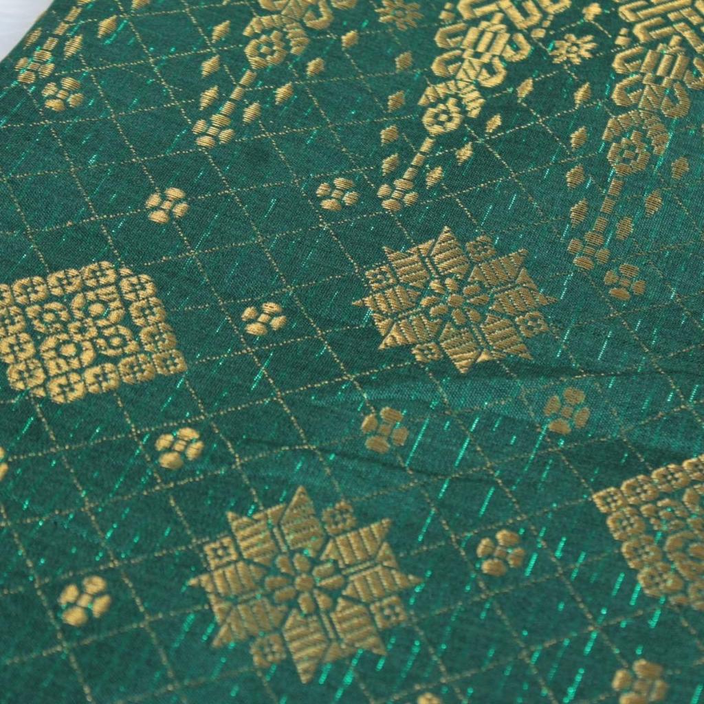 KAMDAR Songket Pagoda One Side Border Bidang 44" Open Meter (Kain Ela) - Ironless & Tak Jarang