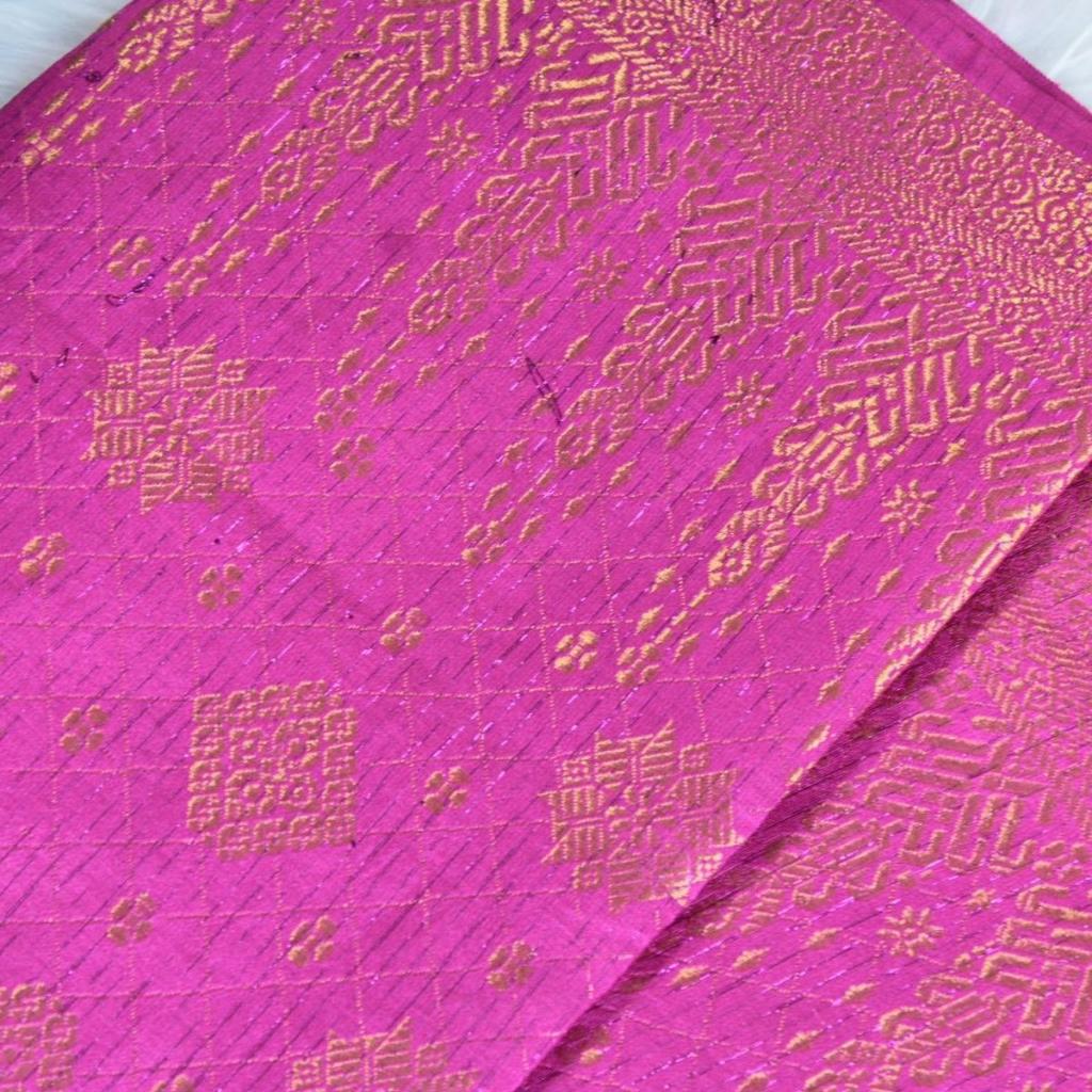 KAMDAR Songket Pagoda One Side Border Bidang 44" Open Meter (Kain Ela) - Ironless & Tak Jarang