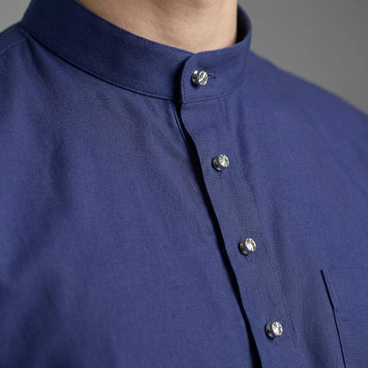 KAMDAR Khalish Modern Cekak Musang Baju Melayu Budak Lelaki Kain Cotton Free Butang