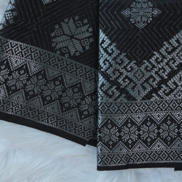 KAMDAR Songket Pyramid One Side Border Bidang 44" Open Meter (Kain Ela) - Ironless & Tak Jarang