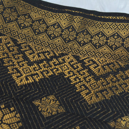 KAMDAR Songket Pyramid One Side Border Bidang 44" Open Meter (Kain Ela) - Ironless & Tak Jarang