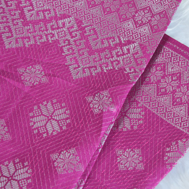 KAMDAR Songket Pyramid One Side Border Bidang 44" Open Meter (Kain Ela) - Ironless & Tak Jarang
