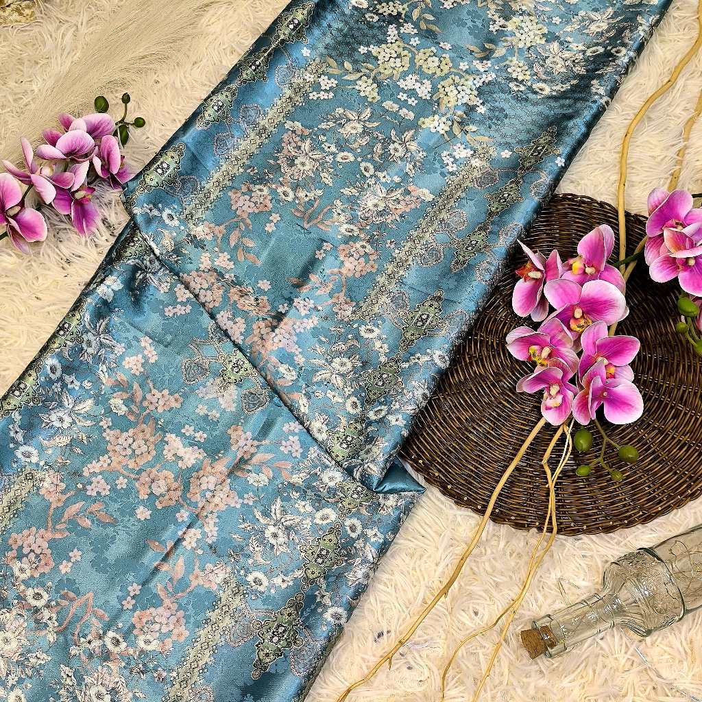 Rayanza Kain Satin Digital Print – Floral Tonal