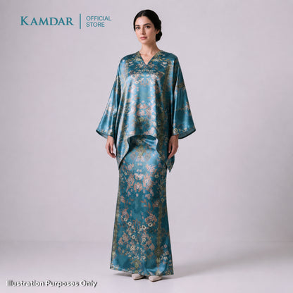 Rayanza Kain Satin Digital Print – Floral Tonal