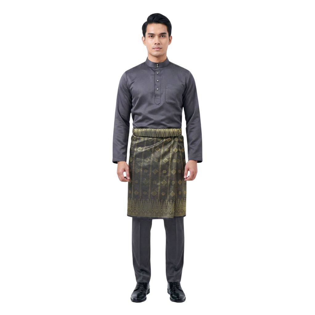 KAMDAR Sultan Stripe Sampin Original 36” x 2.25m – Tenun Synthetic Silk | Sampin Lelaki Raya