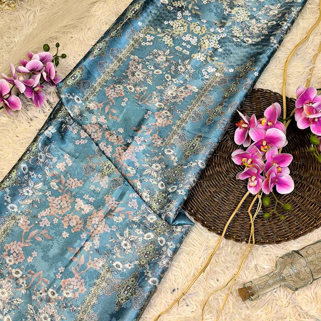 Rayanza Kain Satin Digital Print – Floral Tonal