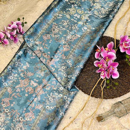 Rayanza Kain Satin Digital Print – Floral Tonal