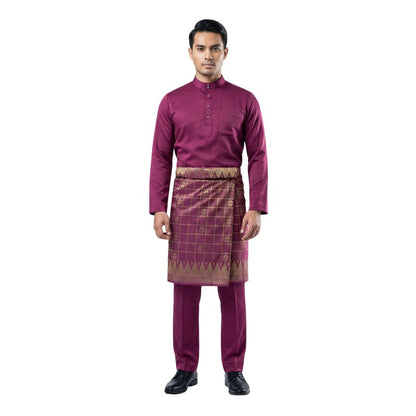 KAMDAR Sultan Stripe Sampin Original 36” x 2.25m – Tenun Synthetic Silk | Sampin Lelaki Raya
