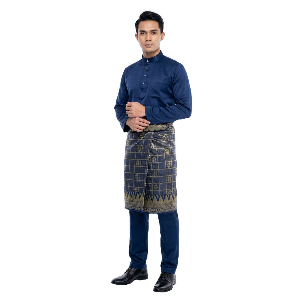 KAMDAR Sultan Stripe Sampin Original 36” x 2.25m – Tenun Synthetic Silk | Sampin Lelaki Raya