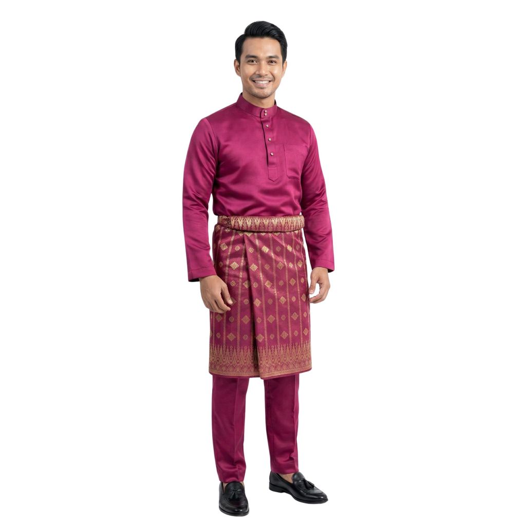 KAMDAR Sultan Stripe Sampin Original 36” x 2.25m – Tenun Synthetic Silk | Sampin Lelaki Raya