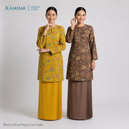 KAMDAR – Cempaka Baju Kurung Pesak Gantung Chaneli Premium Wanita | Set Moden Eksklusif | S-3XL