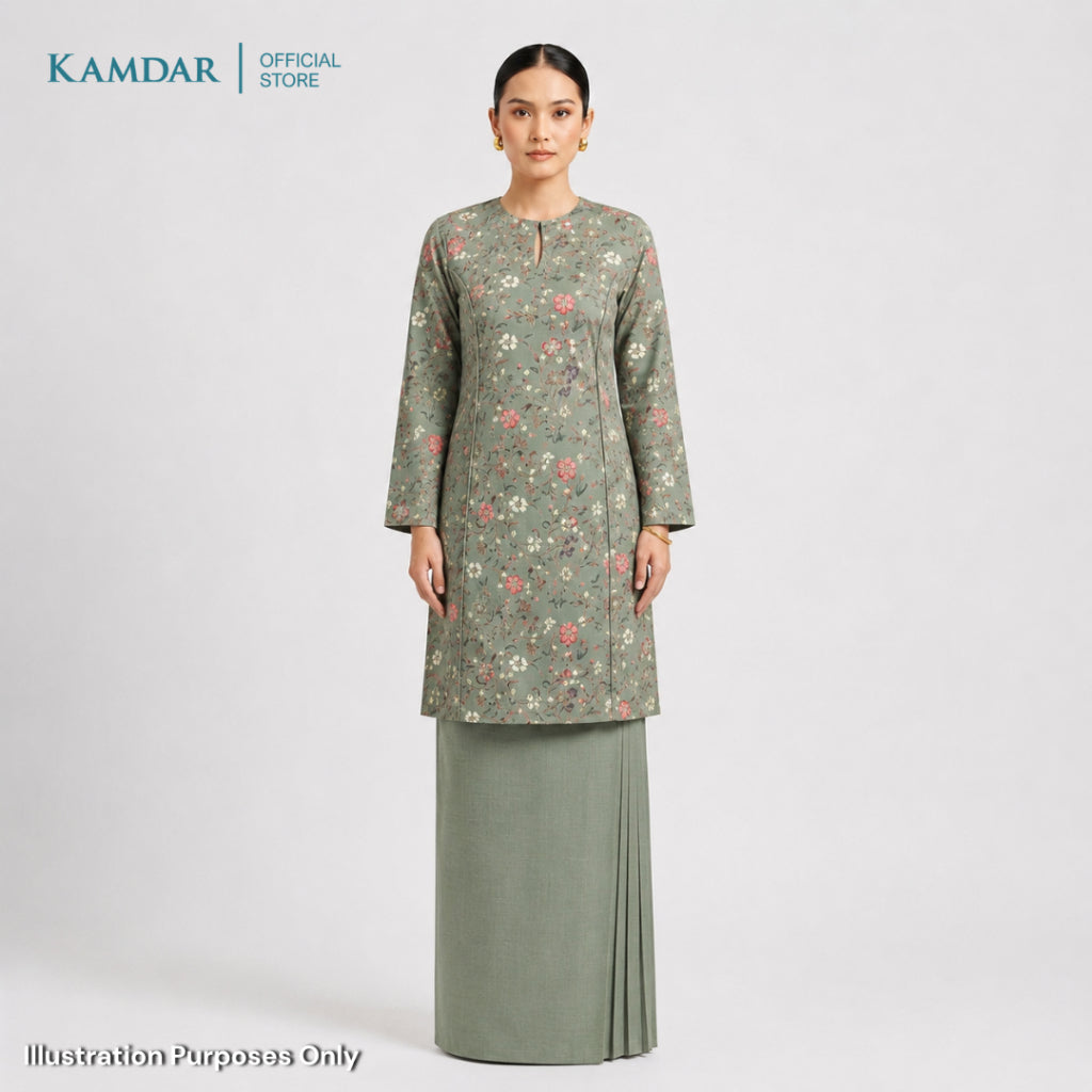 KAMDAR – Cempaka Baju Kurung Pesak Gantung Chaneli Premium Wanita | Set Moden Eksklusif | S-3XL