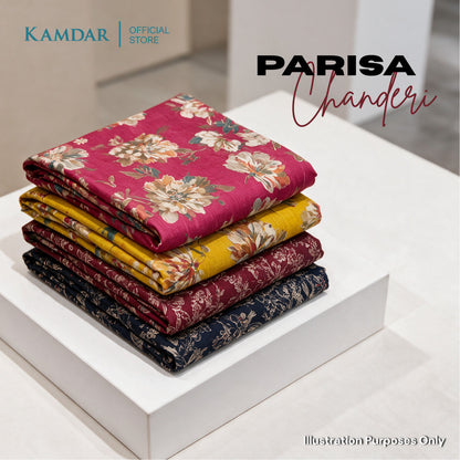KAMDAR – Parisa Chanderi Premium Kain Pasang | Fabrik Ringan Berkilat | 2M / 4M