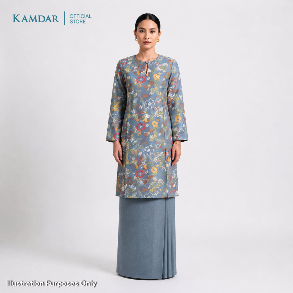 KAMDAR – Cempaka Baju Kurung Pesak Gantung Chaneli Premium Wanita | Set Moden Eksklusif | S-3XL