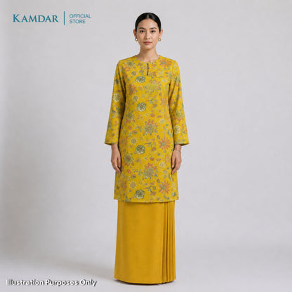 KAMDAR – Cempaka Baju Kurung Pesak Gantung Chaneli Premium Wanita | Set Moden Eksklusif | S-3XL