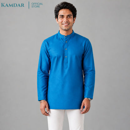 KAMDAR – Baju Kurta Pendek Lelaki Kain Bercorak Berlian | Baju Deepavali Moden