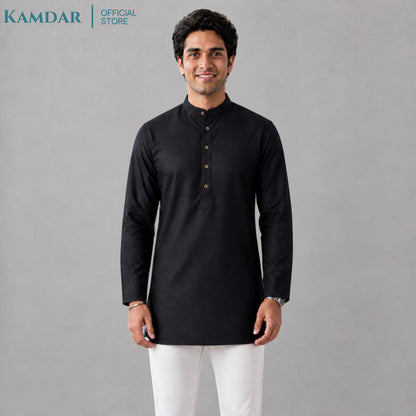 KAMDAR – Baju Kurta Pendek Lelaki Kain Bercorak Berlian | Baju Deepavali Moden