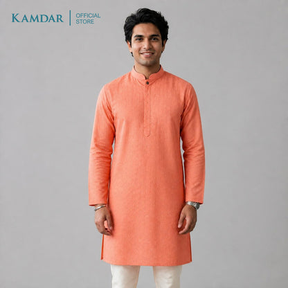 KAMDAR – Baju Kurta Panjang Lelaki Corak Chikan Kain Plain | Baju Deepavali Lelaki