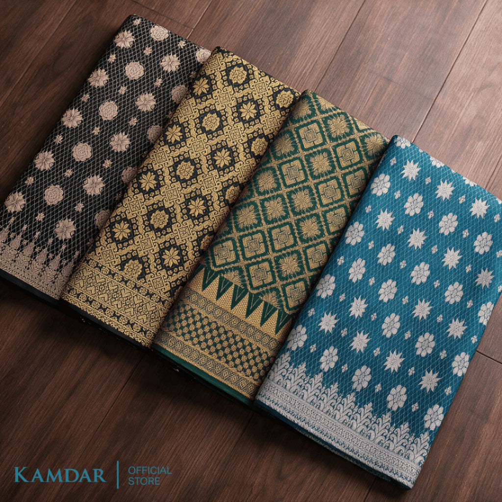 KAMDAR – Harum Melati Songket Metallic Kain Pasang | Songket Berkualiti Halus – 2M/4M