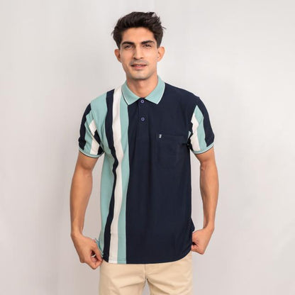 KAMDAR Stripe Polo T-Shirt Casual Short Sleeve Cotton Microfiber Casual Fashion T-Shirt Berkolar