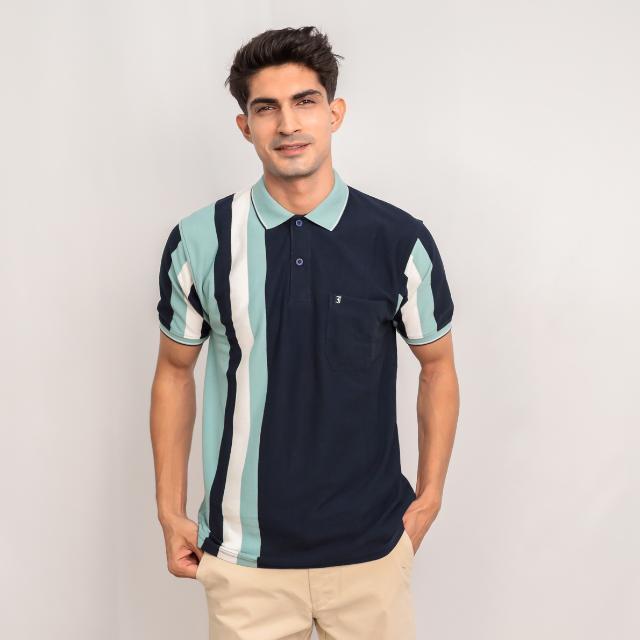 KAMDAR Stripe Polo T-Shirt Casual Short Sleeve Cotton Microfiber Casual Fashion T-Shirt Berkolar