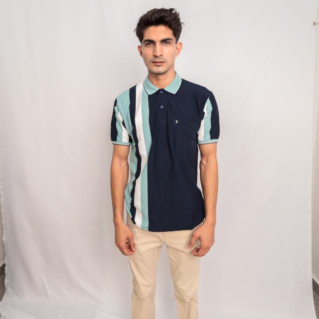 KAMDAR Stripe Polo T-Shirt Casual Short Sleeve Cotton Microfiber Casual Fashion T-Shirt Berkolar