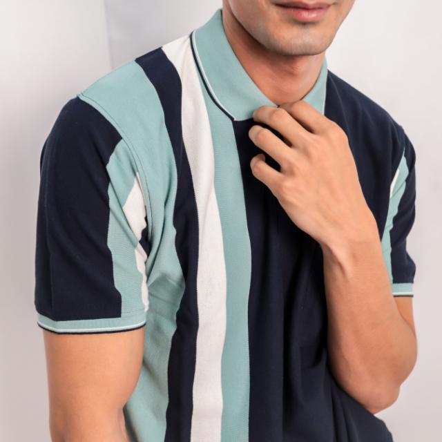 KAMDAR Stripe Polo T-Shirt Casual Short Sleeve Cotton Microfiber Casual Fashion T-Shirt Berkolar