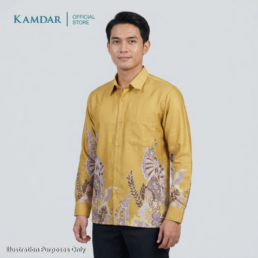 KAMDAR – Angsana Batik Shirt Comfort Fit Long Sleeves | Corak Bunga Jambangan